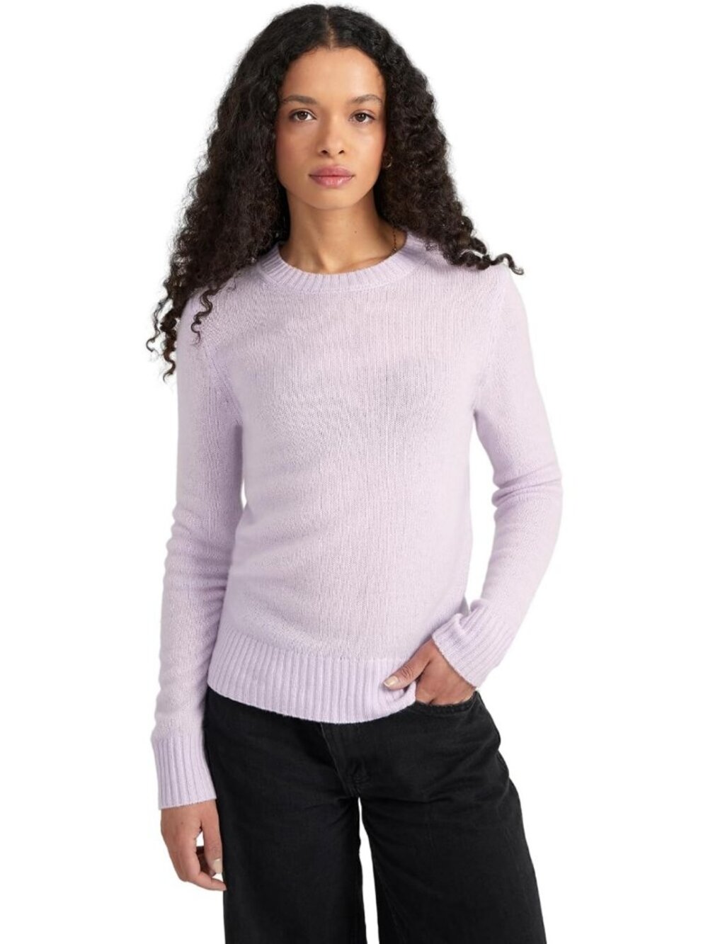 Cozy 100% Cashmere Long Sleeve Crew Neck Sweater for Women - Perfect for